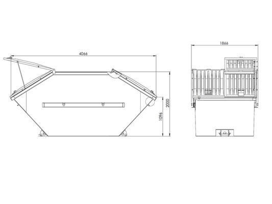 10 m3 Absetzcontainer mit Deckel