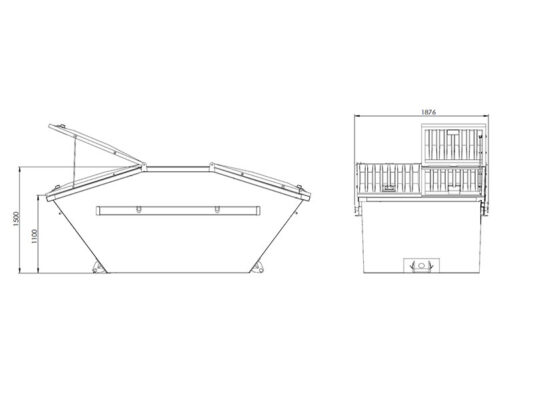 7 m3 Absetzcontainer mit Deckel